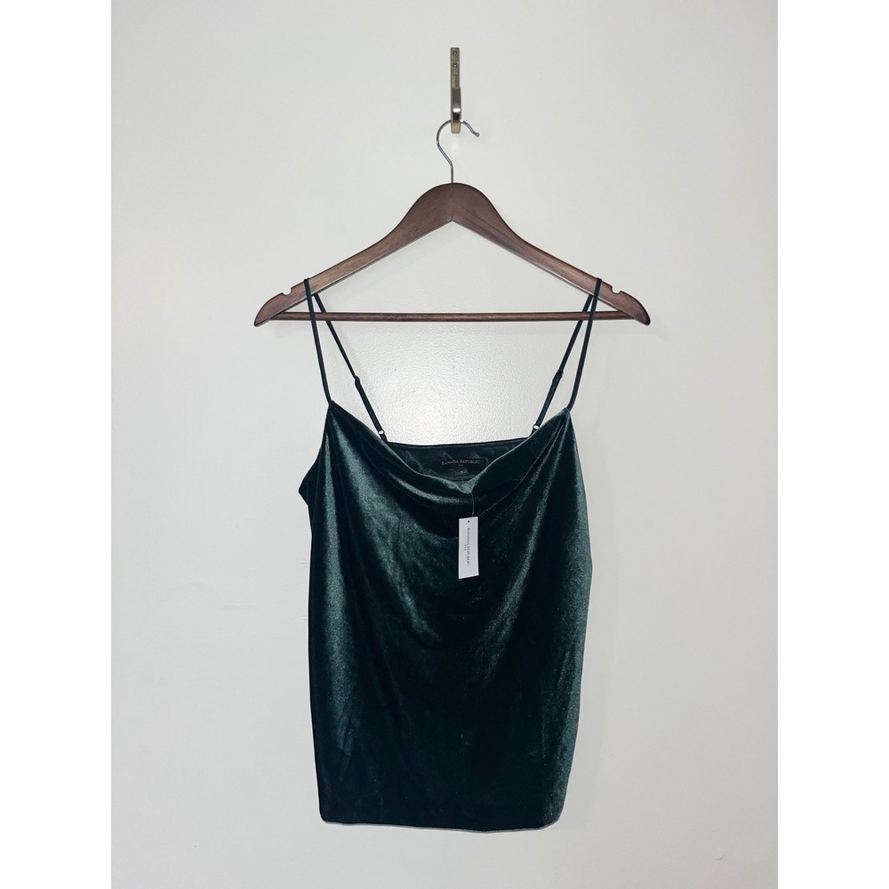 Banana Republic NWT Womens Green Velvet Cowl Neck Camisole Top